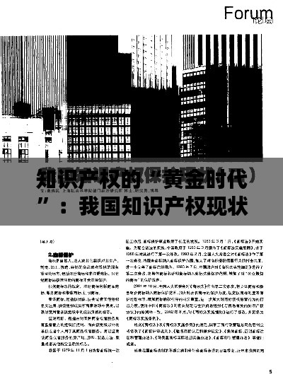 知识产权的“黄金时代”:我国知识产权现状探析