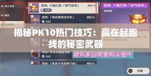 揭秘PK10热门技巧:赢在起跑线的秘密武器