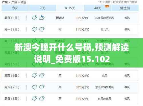 新澳今晚开什么号码,预测解读说明_免费版15.102