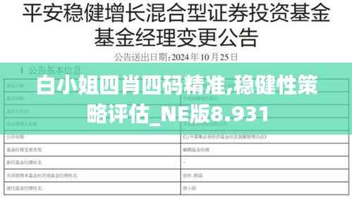白小姐四肖四码精准,稳健性策略评估_NE版8.931