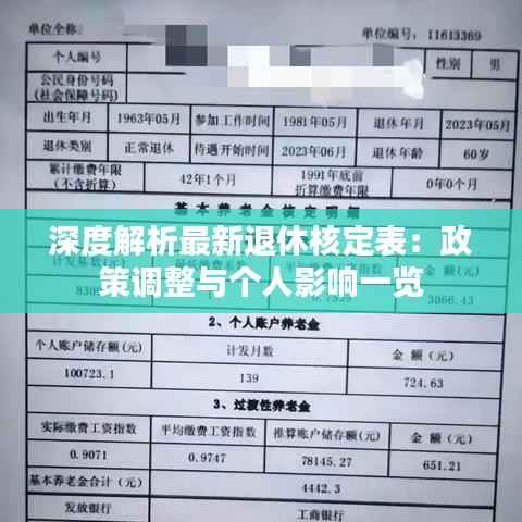 深度解析最新退休核定表:政策调整与个人影响一览