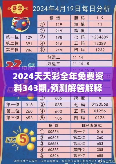 2024天天彩全年免费资料343期,预测解答解释落实_Executive9.659