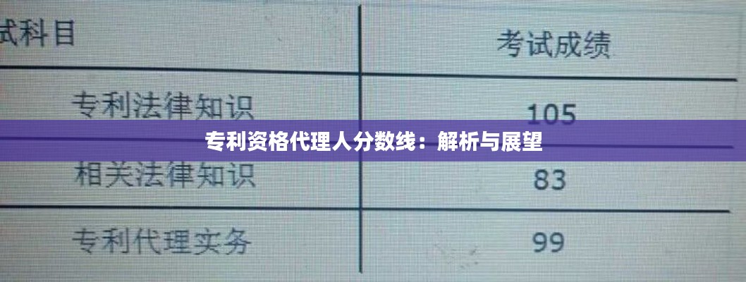 专利资格代理人分数线:解析与展望