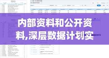内部资料和公开资料,深层数据计划实施_精英版7.201