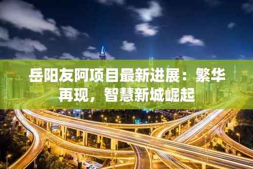 岳阳友阿项目最新进展:繁华再现,智慧新城崛起