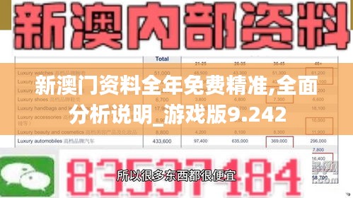 新澳门资料全年免费精准,全面分析说明_游戏版9.242