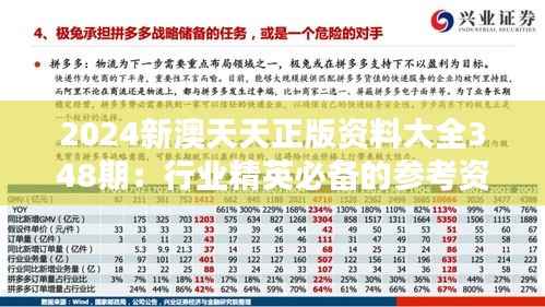 2024新澳天天正版资料大全348期:行业精英必备的参考资料