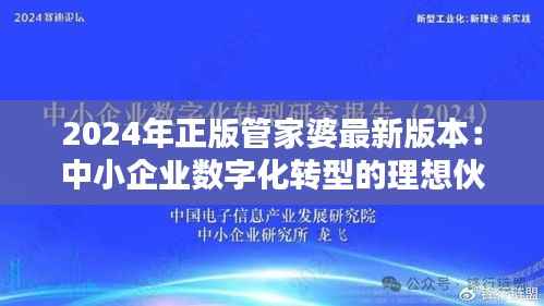 2024年正版管家婆最新版本:中小企业数字化转型的理想伙伴