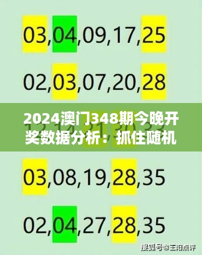 2024澳门348期今晚开奖数据分析:抓住随机性中的规律