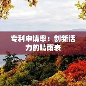 专利申请率:创新活力的晴雨表