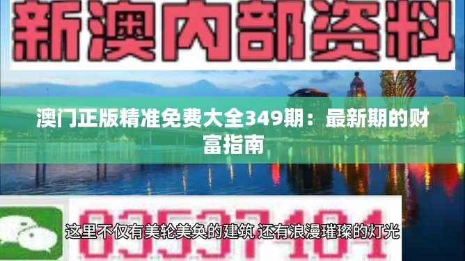 澳门正版精准免费大全349期:最新期的财富指南