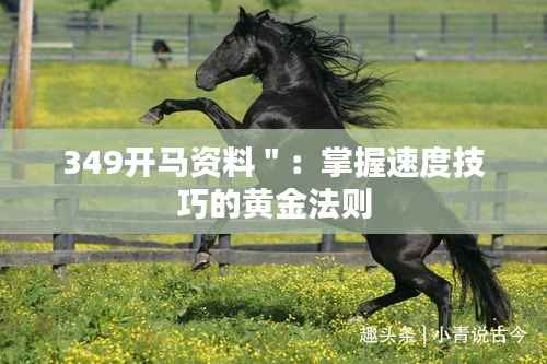 349开马资料＂：掌握速度技巧的黄金法则