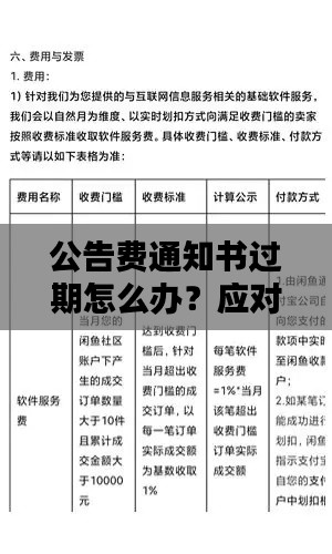 公告费通知书过期怎么办?应对策略详解