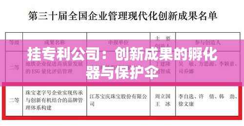挂专利公司:创新成果的孵化器与保护伞