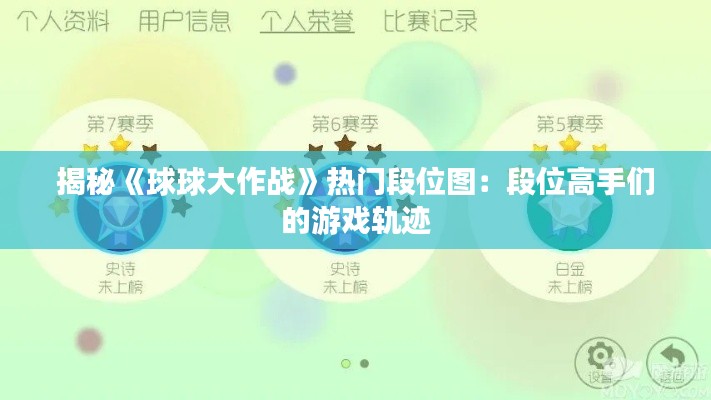 揭秘《球球大作战》热门段位图：段位高手们的游戏轨迹