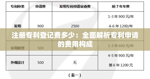 注册专利登记费多少:全面解析专利申请的费用构成