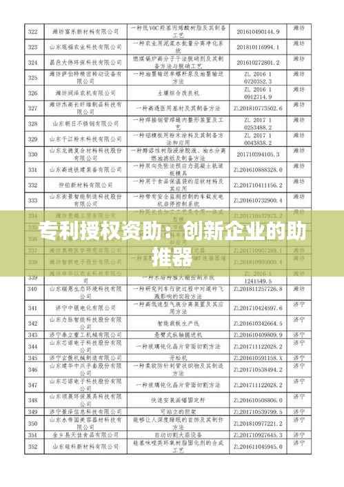 专利授权资助:创新企业的助推器
