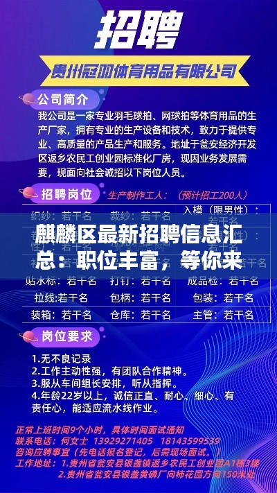 麒麟区最新招聘信息汇总:职位丰富,等你来挑战!