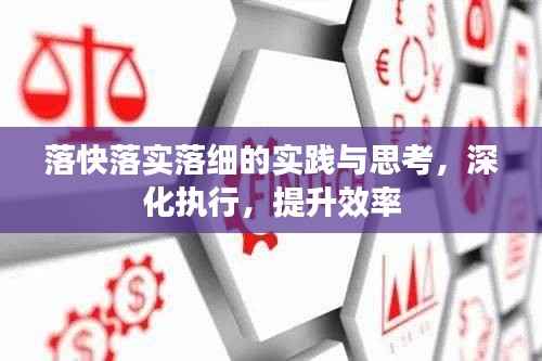 落快落实落细的实践与思考,深化执行,提升效率
