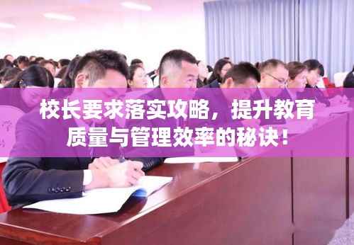 校长要求落实攻略,提升教育质量与管理效率的秘诀!