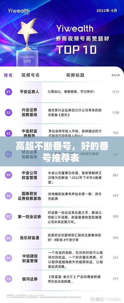 高超不断番号,好的番号推荐表