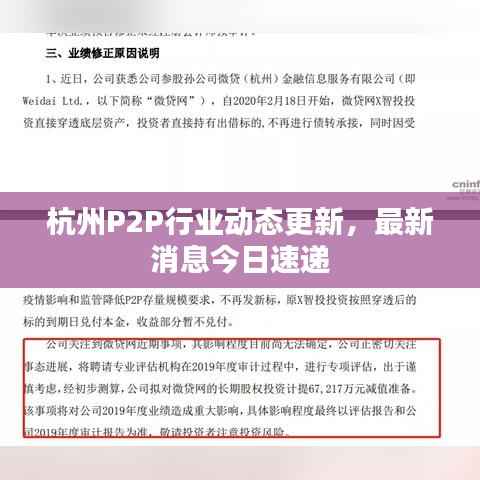杭州P2P行业动态更新,最新消息今日速递