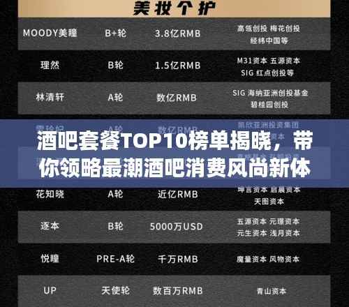酒吧套餐TOP10榜单揭晓,带你领略最潮酒吧消费风尚新体验!