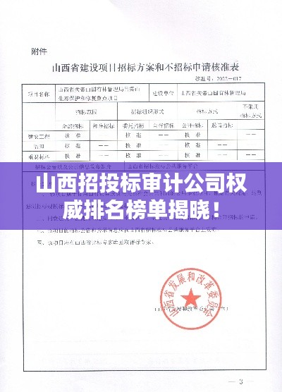 山西招投标审计公司权威排名榜单揭晓!