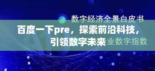 百度一下pre,探索前沿科技,引领数字未来