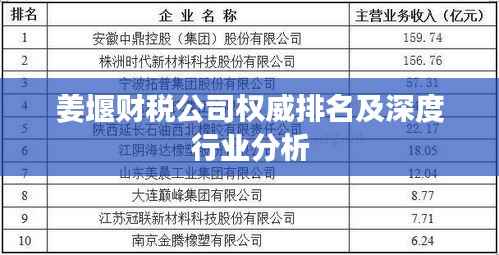 姜堰财税公司权威排名及深度行业分析