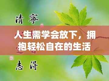 人生需学会放下,拥抱轻松自在的生活